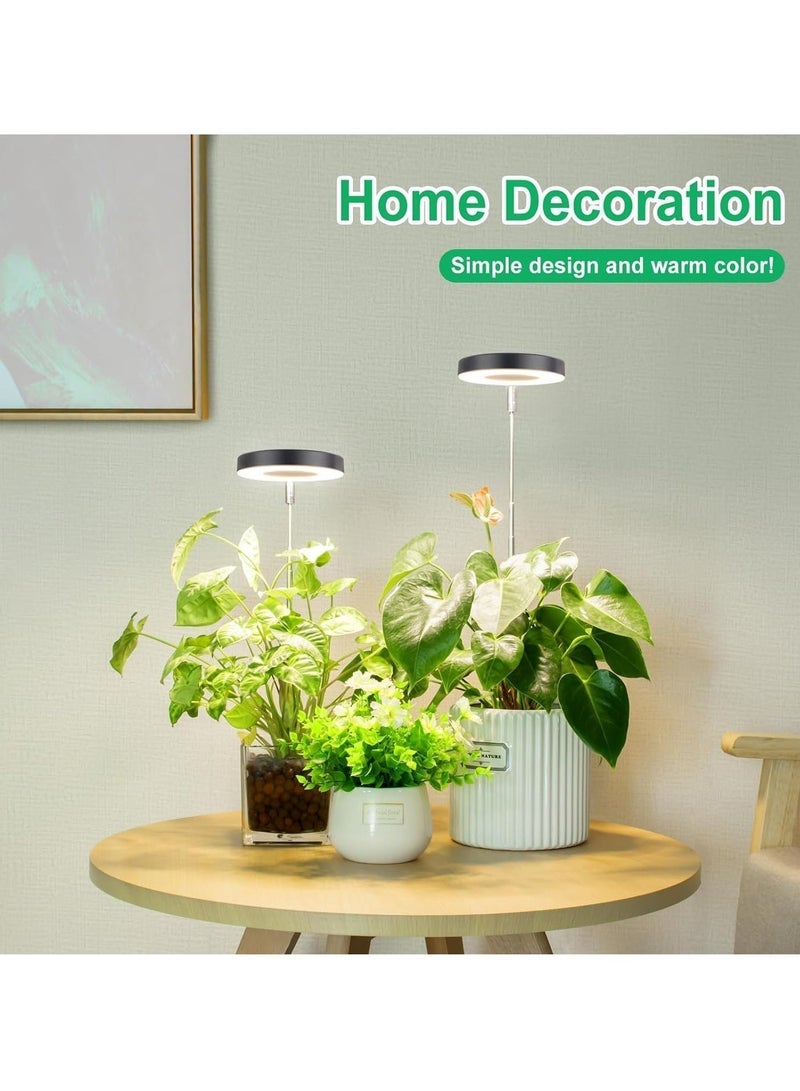 تراسل 2 حزمة، ضوء النمو، ضوء LED كامل الطيف النبات ضوء للنباتات الداخلية، ارتفاع مصباح نمو قابل للضبط مع تشغيل/إيقاف مؤقت تلقائي 3/9/12H، 10 السطوع غير القابل، مثالي للنباتات الصغيرة - Image 5